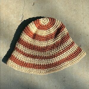 Straw Crocheted Bucket Hat